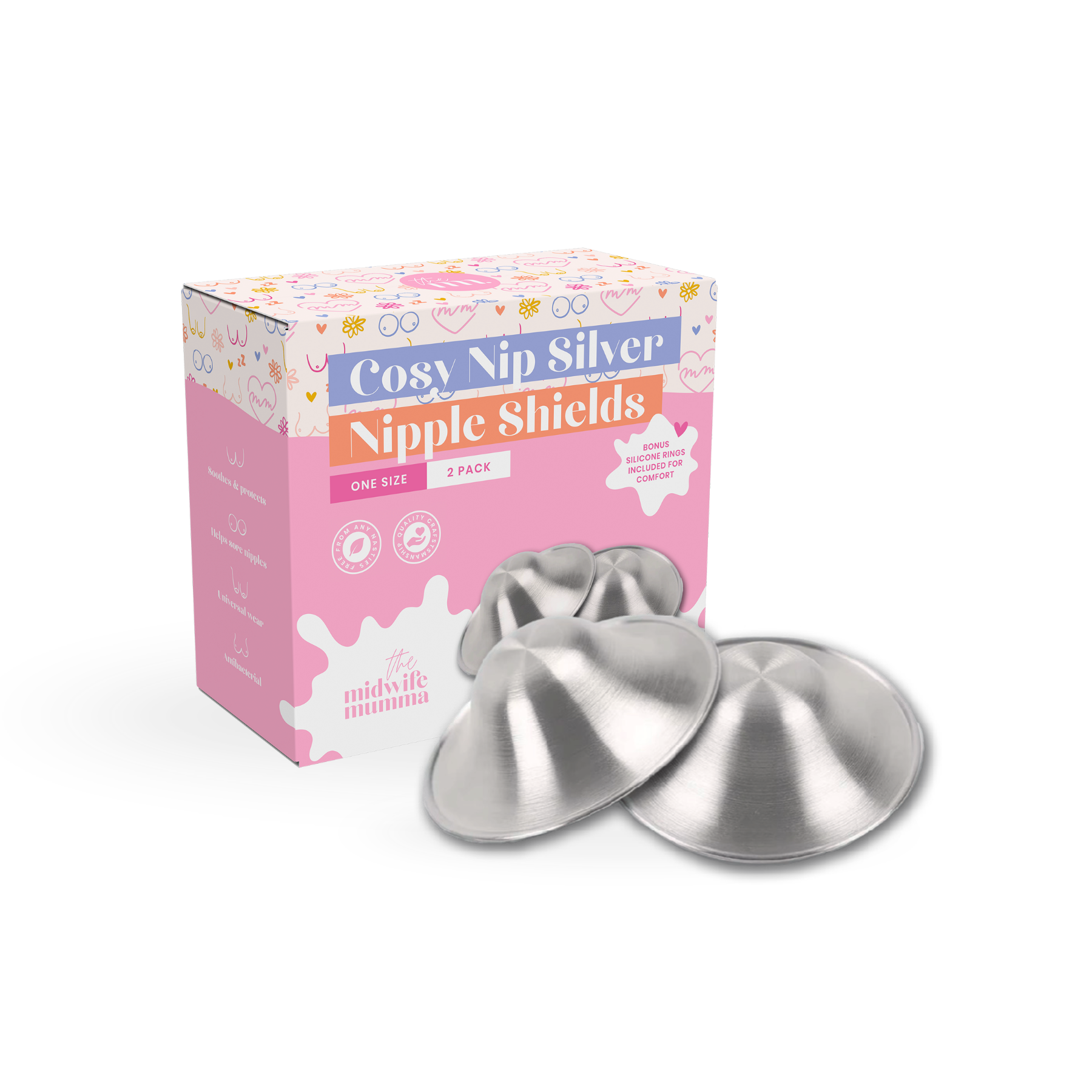 COSY NIP NIPPLE SHIELD - ONE SIZE SILVER
